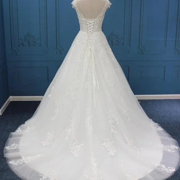 Darius Cordell WT4557 - v-neck soft lace a-line wedding gown